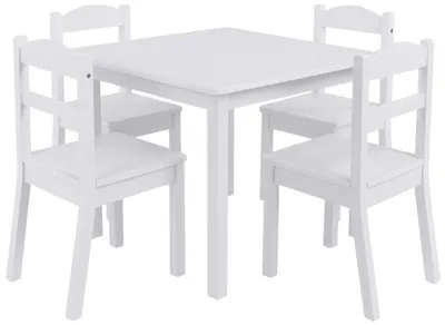 Set de masă pentru copii cu 4 scaune Ginger Home - Alb