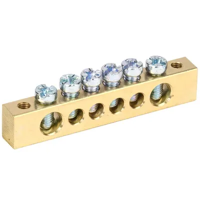 Neutral bus bars with Izolators 8x12mm 6/2 (6 groups /fixture at the edges)
