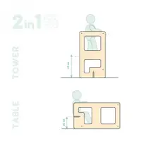 Turn de invatare multifunctional Kule Flip, Roz, MamaToyz, utilizabila ca masa sau platforma de joaca