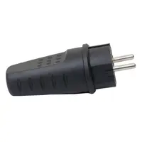 Set 4 x Stecher din Plastic, 16A, fara Cablu, Negru