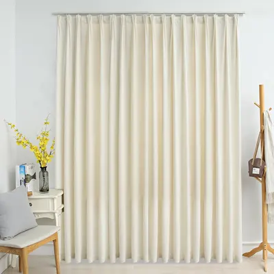 vidaXL Draperie opacă, crem, 290 x 245 cm, catifea, cu cârlige