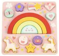 Puzzle din lemn și joc de echilibru 2 în 1 Hi Pando - Unicorn