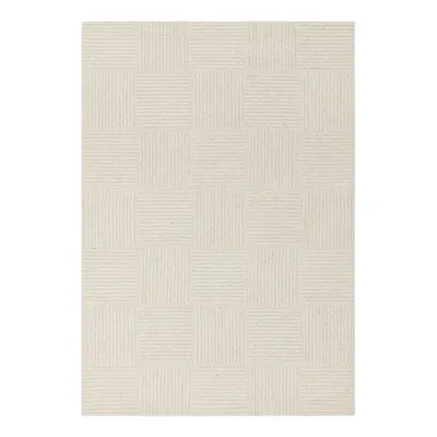 Covor fildeș țesut manual din lână 120x170 cm Zennith Grid – Asiatic Carpets