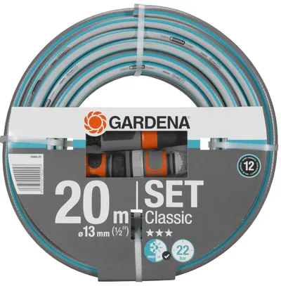 Furtun de grădină Gardena - Classic Set, 20 m, 13 mm, cu conectori
