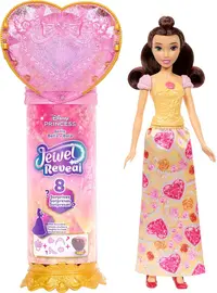 Păpuşă cu surpriză Disney Princess Jewel Reveal - Belle, cu accesorii , 31 cm