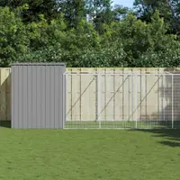 vidaXL Cușcă câine & țarc gri deschis 214x1273x181 cm oțel galvanizat
