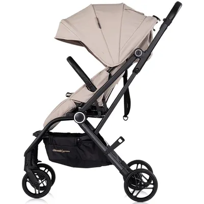 Carucior pentru copii Chipolino Go Twist Latte cu sezut rotativ, cadru din aluminiu, bara detasabila, suport reglabil pentru picioare, roti cu suspensii, greutate admisa 22 kg