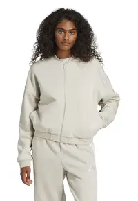 Bluza de trening cu fermoar si guler basebal - Alb fildes