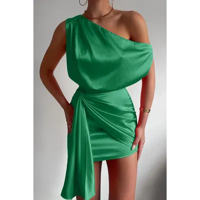 Rochie Tara din Satin verde