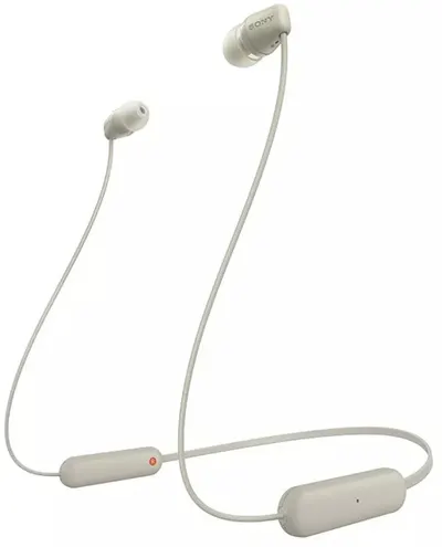 Căști wireless cu microfon Sony - WI-C100, bej