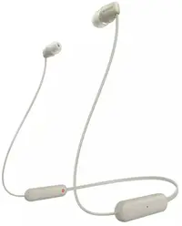 Căști wireless cu microfon Sony - WI-C100, bej