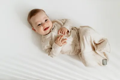Saculet Swaddle pentru infasat din bumbac + caciulita Animale de Epoca cream Sleepee