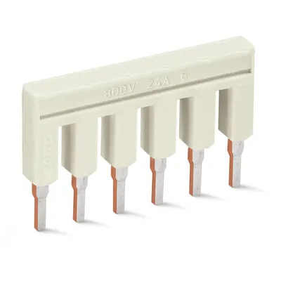 Push-in type jumper bar; insulated; 6-way; Nominal current 25 A; light gray