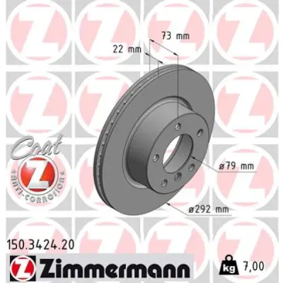 Disc frana ZIMMERMANN 150.3424.20