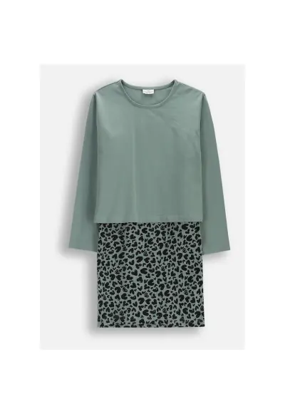 Rochie midi - verde - abstract - Verde