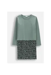 Rochie midi - verde - abstract - Verde