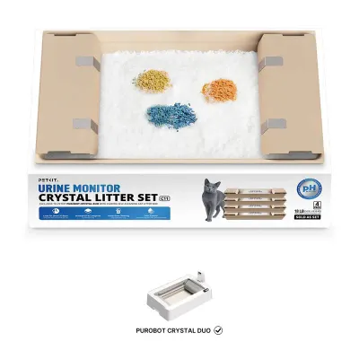 Set nisip cristalin cu detectare pH PETKIT Urine Monitor Crystal Litter Set, compatibil cu litiera Purobot Crystal Duo - Default Title