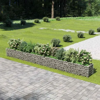 vidaXL Strat înălțat gabion, 540 x 50 x 50 cm, oțel galvanizat