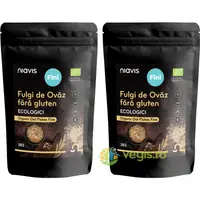 Pachet Fulgi de Ovaz Fini fara Gluten Ecologici/Bio 250g+250g