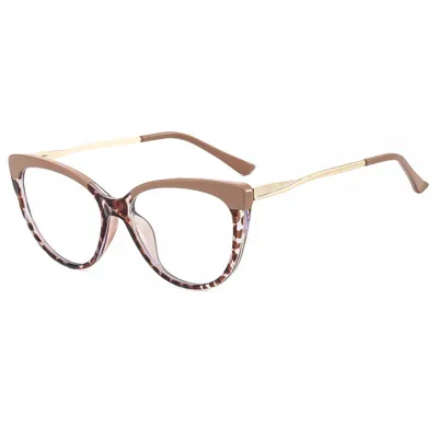 Ochelari De Calculator Dama Techsuit F5018-C42, Anti-Blue Light, Crem Maro