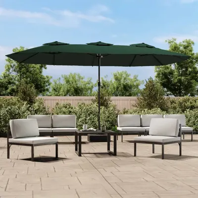 Gossi umbrela de soare cu doua capete, verde, 449x245 cm