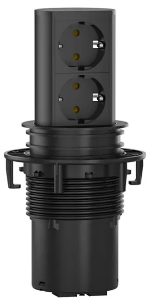 Priză pop-up Bachmann – ELEVATOR, 2x Schuko, 2 m, negru