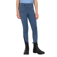 Legging echitație QHP Aubree cu prindere totală pentru fete