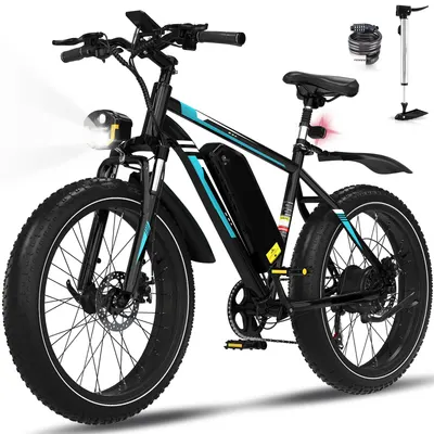 Bicicletă electrică fat bike 26x4.0 250W, baterie detașabilă 48V 15Ah