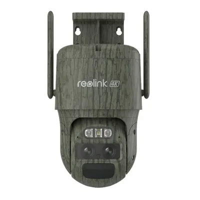 Camera supraveghere rotativa 4G PTZ cu lentila duala Reolink TrackMix LTE G770-CAMO, 8 MP, 2.8 mm, 8 mm, IR 30 m, microfon si difuzor, night vision color, PIR, acumulator 5100 mAh, slot card, zoom hibrid 6x, auto tracking
