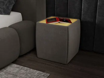Masuta tapitata Nuvole Lux Velvet maro inchis