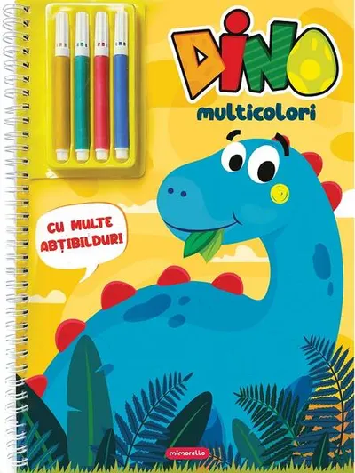 Dino multicolori cu multe abțibilduri - Paperback