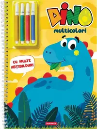 Dino multicolori cu multe abțibilduri - Paperback