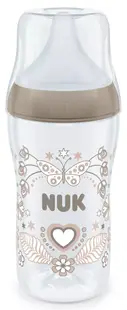 Biberon Nuk Perfect Match - Temperature control, PP, 260 ml, marimea М, inimă