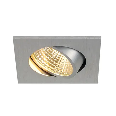 Spot incastrat, NEW TRIA 68 Ceiling lights, aluminium Indoor LED recessed ceiling light alu square 2700K 38° incl. driver clip springs