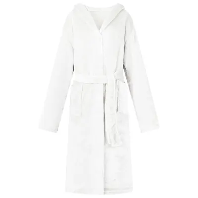 vidaXL Robe cu glugă Alb XXXL Flanelă