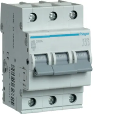 Disjunctor 3P, 10A, 6kA, B, 3M