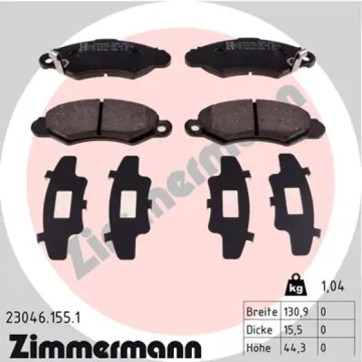 Set placute frana, frana disc ZIMMERMANN 23046.155.1
