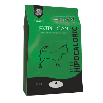 Extru-Can Mini Adult Hipocaloric, hrana uscata pentru caini de talie mica, 4 kg