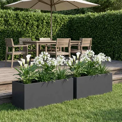 vidaXL Vază pentru Grădină 2 buc. Antracit 60 x 20 x 20 cm