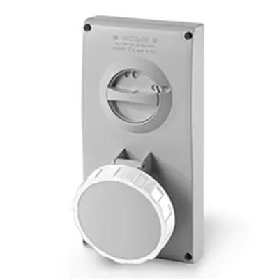 Priza interblocabilan63A 2P+E 12h TST>50V 50Hz 60Hz 136X275MM terminal cu surub Cu interblocaj mecanic