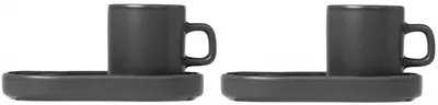 Set 2 cești pentru espresso Blomus - Pilar, 50 ml, gri-verde
