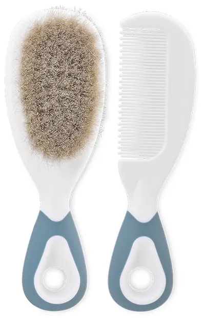 Set perie și pieptăn de par cu fir natural Lorelli - Moonlight Blue