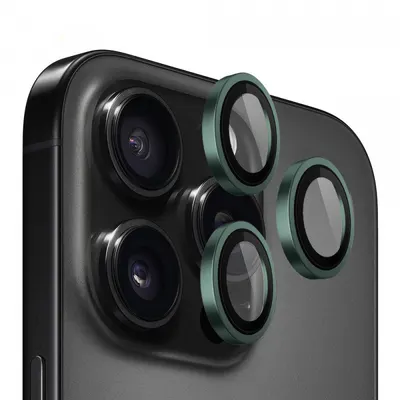 Folie de protectie Camera Spate Blueo Metal Frame pentru Apple iPhone 13 Pro Max / 13 Pro, Sticla Securizata, Verde