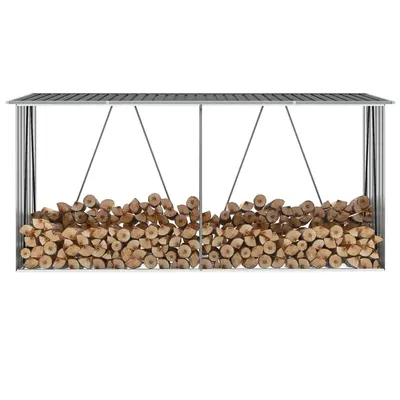 Gossi Șopron depozitare lemne antracit 330x84x152 cm otel galvanizat