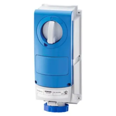 Priza industriala cu interblocaj verticala - WITHOUT BOTTOM - WITHOUT FUSE-HOLDER BASE - FOR HEAVY-DUTY USE - 3P+N+E 32A 200 - 250V - 50/60HZ 9H - IP66