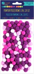 Pompoane Fandy - 10 mm, 120 buc, roz/violet