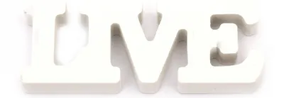 Inscripție de lemn pentru decorare Em Art - Live, 10 x 4 x 1.25 cm, alb