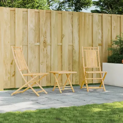 vidaXL Scaune pliante 2 buc 46x66x99 cm Bambus