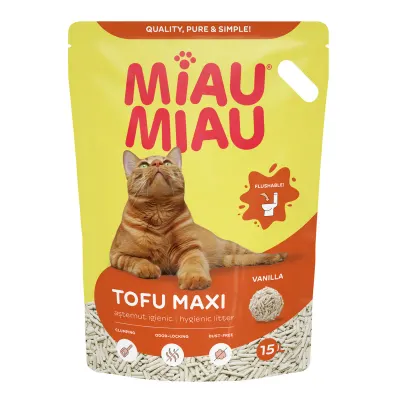 Asternut igienic pentru pisici Miau Miau Tofu Maxi Vanilie 15L