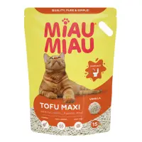 Asternut igienic pentru pisici Miau Miau Tofu Maxi Vanilie 15L